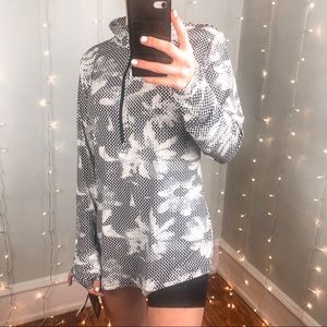 RBX Black White Patterned Active Long Sleeve Shirt